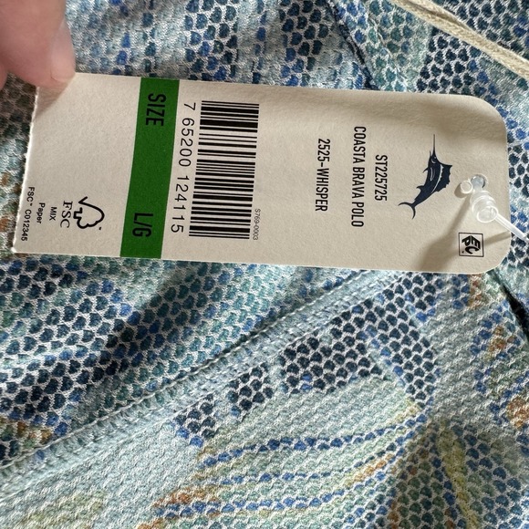 NWT Tommy Bahama Island Zone Polo Shirt Mens L Coasta Brava Performance UPF 30 - Picture 15 of 15